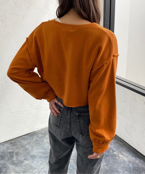 apres jour mignon（アプレジュールミニョン）の「ドットボタンダメージスウェットカーディガン【ZOZOTOWN限定アイテム】（カーディガン/ボレロ・レディース・ブラック/オレンジ/グリーン/マスタード/ナチュラル・X-LARGE/フリー）」の19枚目の写真