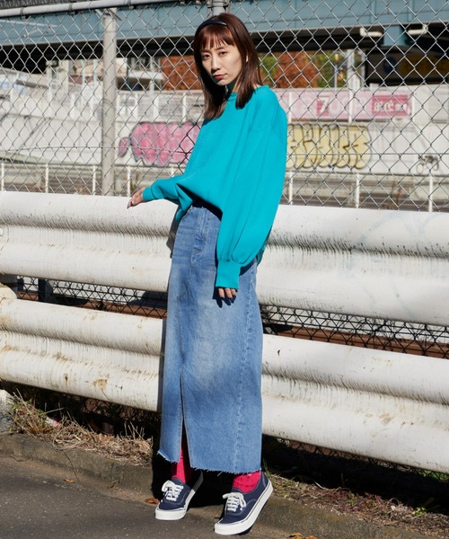 Auntie Rosa Holiday（アンティローザホリデー）の「フロントスリットデニムスカート（デニムスカート・レディース・ブルー・MEDIUM/SMALL）」の6枚目の写真