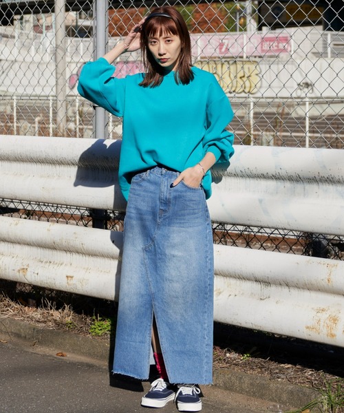 Auntie Rosa Holiday（アンティローザホリデー）の「フロントスリットデニムスカート（デニムスカート・レディース・ブルー・MEDIUM/SMALL）」の7枚目の写真