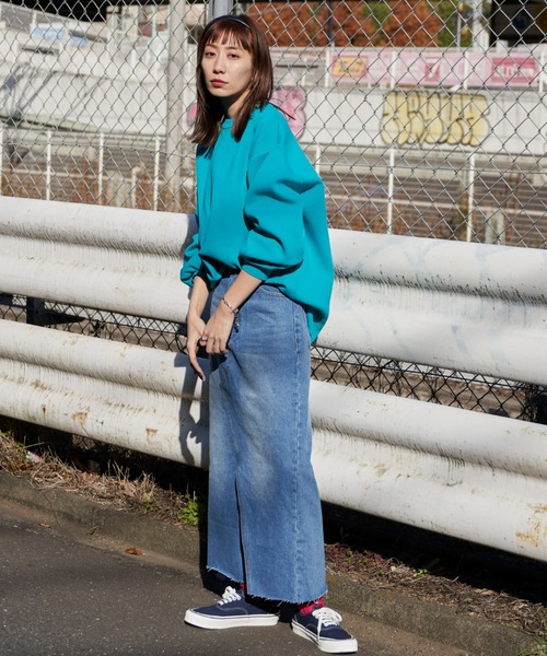 Auntie Rosa Holiday（アンティローザホリデー）の「フロントスリットデニムスカート（デニムスカート・レディース・ブルー・MEDIUM/SMALL）」の8枚目の写真