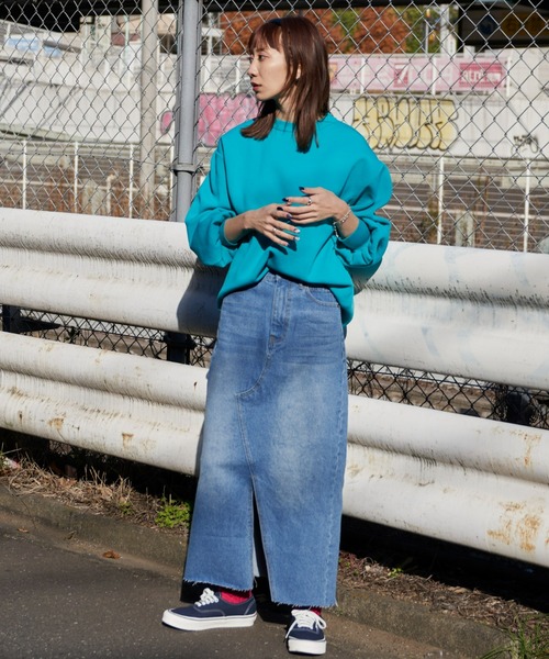 Auntie Rosa Holiday（アンティローザホリデー）の「フロントスリットデニムスカート（デニムスカート・レディース・ブルー・MEDIUM/SMALL）」の9枚目の写真