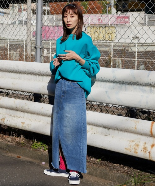 Auntie Rosa Holiday（アンティローザホリデー）の「フロントスリットデニムスカート（デニムスカート・レディース・ブルー・MEDIUM/SMALL）」の10枚目の写真