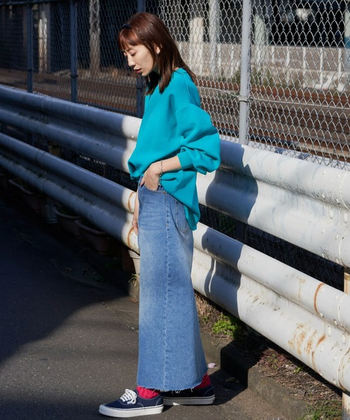 Auntie Rosa Holiday（アンティローザホリデー）の「フロントスリットデニムスカート（デニムスカート・レディース・ブルー・MEDIUM/SMALL）」の12枚目の写真