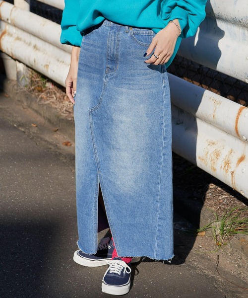 Auntie Rosa Holiday（アンティローザホリデー）の「フロントスリットデニムスカート（デニムスカート・レディース・ブルー・MEDIUM/SMALL）」の18枚目の写真