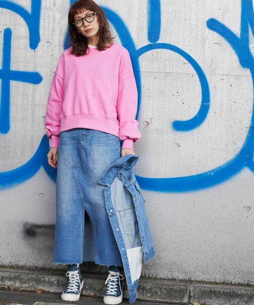 Auntie Rosa Holiday（アンティローザホリデー）の「フロントスリットデニムスカート（デニムスカート・レディース・ブルー・MEDIUM/SMALL）」の17枚目の写真