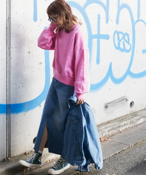 Auntie Rosa Holiday（アンティローザホリデー）の「フロントスリットデニムスカート（デニムスカート・レディース・ブルー・MEDIUM/SMALL）」の15枚目の写真