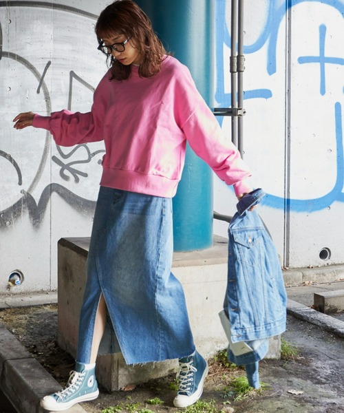 Auntie Rosa Holiday（アンティローザホリデー）の「フロントスリットデニムスカート（デニムスカート・レディース・ブルー・MEDIUM/SMALL）」の14枚目の写真