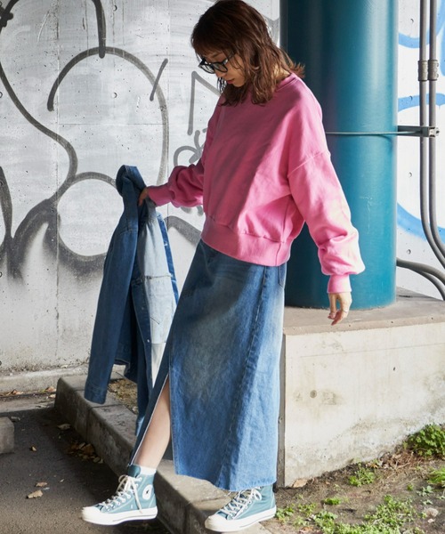 Auntie Rosa Holiday（アンティローザホリデー）の「フロントスリットデニムスカート（デニムスカート・レディース・ブルー・MEDIUM/SMALL）」の13枚目の写真