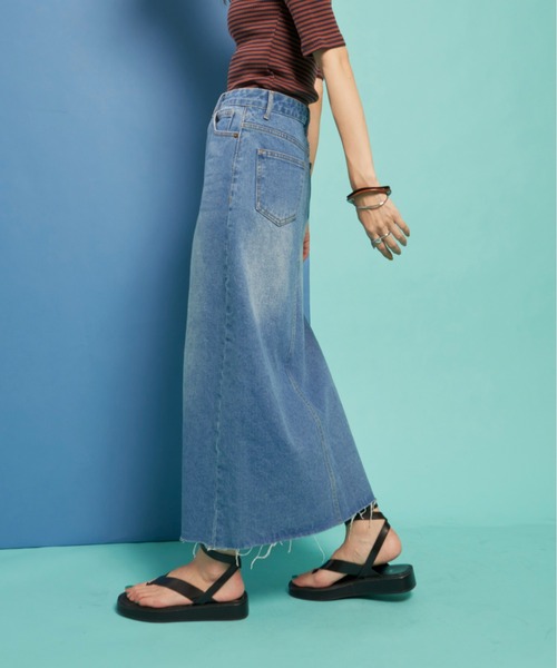 Auntie Rosa Holiday（アンティローザホリデー）の「フロントスリットデニムスカート（デニムスカート・レディース・ブルー・MEDIUM/SMALL）」の21枚目の写真