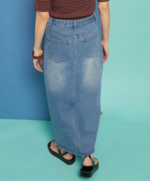 Auntie Rosa Holiday（アンティローザホリデー）の「フロントスリットデニムスカート（デニムスカート・レディース・ブルー・MEDIUM/SMALL）」の22枚目の写真