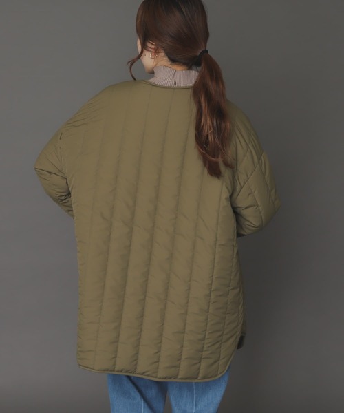 SENSE OF PLACE by URBAN RESEARCH(センスオブプレイスバイアーバンリサーチ)の「『UR TECH』キルティングノーカラーミドルコート(その他アウター・レディース・ブラック/カーキ/アイボリー・ONE)」の6枚目の写真
