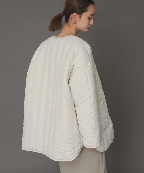 SENSE OF PLACE by URBAN RESEARCH(センスオブプレイスバイアーバンリサーチ)の「『UR TECH』キルティングノーカラーミドルコート(その他アウター・レディース・ブラック/カーキ/アイボリー・ONE)」の19枚目の写真