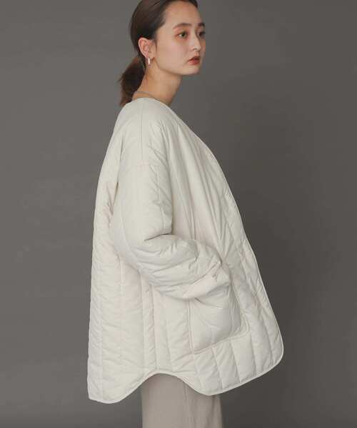 SENSE OF PLACE by URBAN RESEARCH(センスオブプレイスバイアーバンリサーチ)の「『UR TECH』キルティングノーカラーミドルコート(その他アウター・レディース・ブラック/カーキ/アイボリー・ONE)」の20枚目の写真