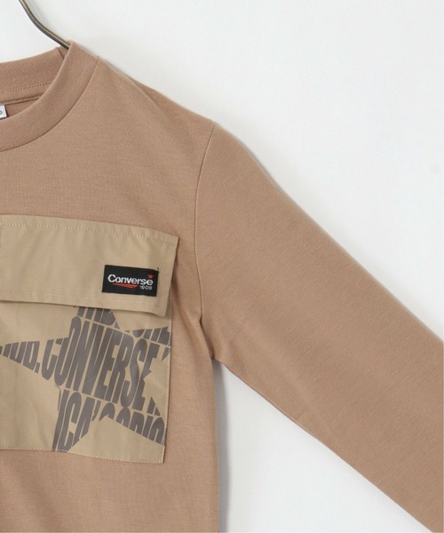 CONVERSE（コンバース）の「【WEB限定】【キッズ】CONVERSE コンバース ポケット付きロンT（130~160cm）（Tシャツ/カットソー・キッズ・ベージュ/ブラック・160/130/150/140）」の6枚目の写真