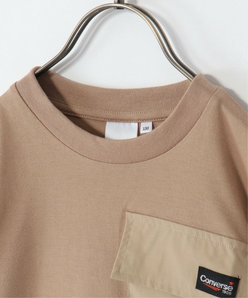 CONVERSE（コンバース）の「【WEB限定】【キッズ】CONVERSE コンバース ポケット付きロンT（130~160cm）（Tシャツ/カットソー・キッズ・ベージュ/ブラック・160/130/150/140）」の9枚目の写真