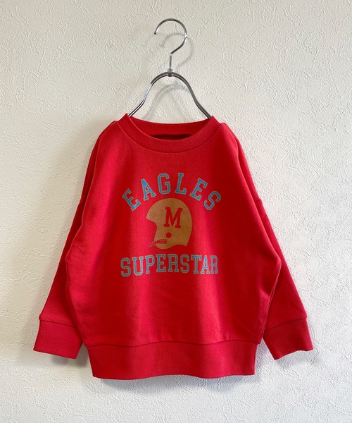 BIG FIELD（ビッグフィールド）の「プリントトレーナー（80～150cm）（スウェット・キッズ・ブラック/ベージュ/パープル/レッド/オフホワイト/ピンク/オレンジ/ブルー/グリーン/チャコール・90/120/80/130/140/150/95/100/110）」の9枚目の写真