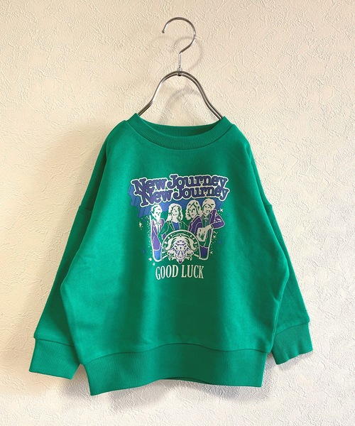 BIG FIELD（ビッグフィールド）の「プリントトレーナー（80～150cm）（スウェット・キッズ・ブラック/ベージュ/パープル/レッド/オフホワイト/ピンク/オレンジ/ブルー/グリーン/チャコール・90/120/80/130/140/150/95/100/110）」の5枚目の写真