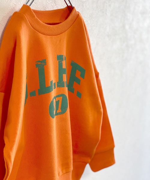 BIG FIELD（ビッグフィールド）の「プリントトレーナー（80～150cm）（スウェット・キッズ・ブラック/ベージュ/パープル/レッド/オフホワイト/ピンク/オレンジ/ブルー/グリーン/チャコール・90/120/80/130/140/150/95/100/110）」の20枚目の写真