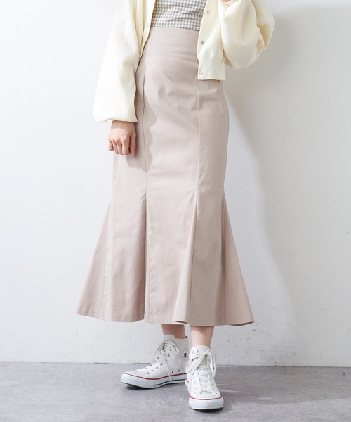 OLIVE des OLIVE（オリーブデオリーブ）の「【WEB限定サイズ有M/L】マーメイドロングスカート（スカート・レディース・ブラック/ネイビー/アイボリー/グレイッシュベージュ・MEDIUM/LARGE）」の3枚目の写真