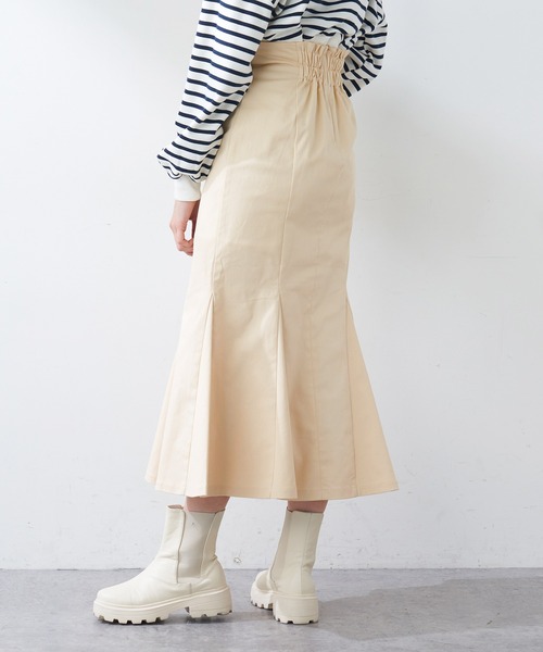 OLIVE des OLIVE（オリーブデオリーブ）の「【WEB限定サイズ有M/L】マーメイドロングスカート（スカート・レディース・ブラック/ネイビー/アイボリー/グレイッシュベージュ・MEDIUM/LARGE）」の5枚目の写真