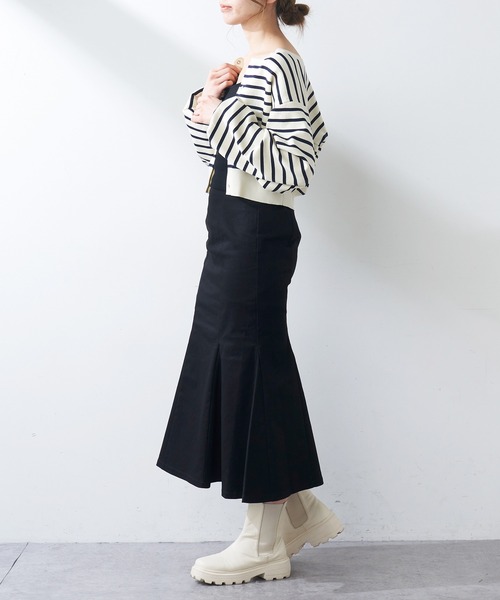 OLIVE des OLIVE（オリーブデオリーブ）の「【WEB限定サイズ有M/L】マーメイドロングスカート（スカート・レディース・ブラック/ネイビー/アイボリー/グレイッシュベージュ・MEDIUM/LARGE）」の13枚目の写真