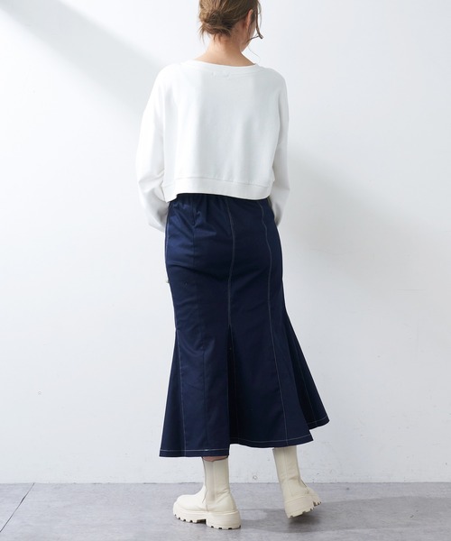 OLIVE des OLIVE（オリーブデオリーブ）の「【WEB限定サイズ有M/L】マーメイドロングスカート（スカート・レディース・ブラック/ネイビー/アイボリー/グレイッシュベージュ・MEDIUM/LARGE）」の21枚目の写真