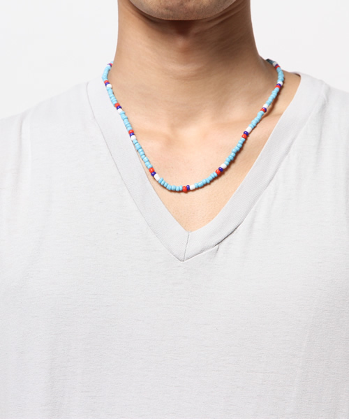 WEGO（ウィゴー）の「WEGO/ビーズネックレス（ネックレス・メンズ・ホワイト/ブラック/ブルー/ターコイズブルー/その他1/レッド・FREE）」の9枚目の写真