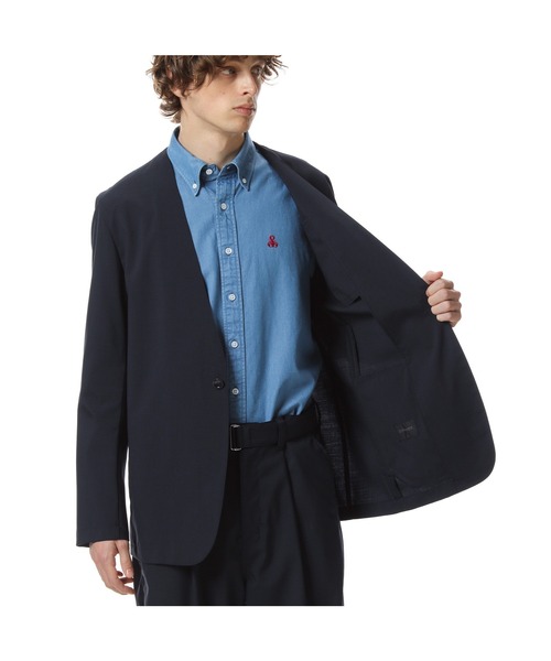 SOPHNET.(ソフネット)の「NO COLLAR JACKET(ノーカラージャケット・メンズ・チャコールグレー/ネイビー・MEDIUM/LARGE/SMALL/X-LARGE)」の15枚目の写真