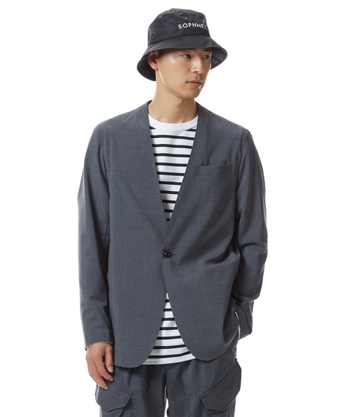SOPHNET.(ソフネット)の「NO COLLAR JACKET(ノーカラージャケット・メンズ・チャコールグレー/ネイビー・MEDIUM/LARGE/SMALL/X-LARGE)」の4枚目の写真