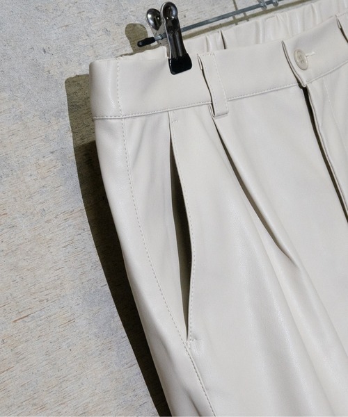JOHN'S CLOSET（ジョンズクローゼット）の「【13】PU カーコートフレアパンツ（その他パンツ・メンズ・ブラック/オフホワイト・MEDIUM/LARGE）」の13枚目の写真