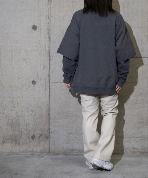 JOHN'S CLOSET（ジョンズクローゼット）の「【13】PU カーコートフレアパンツ（その他パンツ・メンズ・ブラック/オフホワイト・MEDIUM/LARGE）」の12枚目の写真