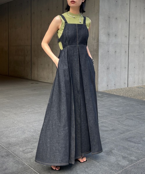 &g'aime（アンジェム）の「【＆g'aime】デニムステッチワンピース（ワンピース・レディース・ホワイト/ブラック/ネイビー・FREE）」の18枚目の写真