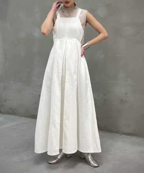 &g'aime（アンジェム）の「【＆g'aime】デニムステッチワンピース（ワンピース・レディース・ホワイト/ブラック/ネイビー・FREE）」の4枚目の写真