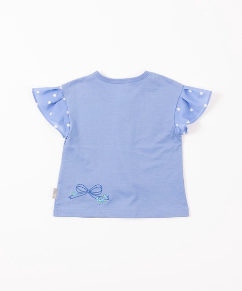 KP（ケーピー）の「リボン刺しゅうと袖シフォンドットプリントの半袖Tシャツ(100-130cm)（Tシャツ/カットソー・キッズ・ピンク/サックスブルー・130cm/120cm/110cm/100cm）」の11枚目の写真