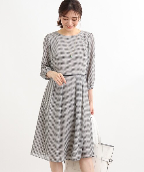 大きいサイズ✨美品✨Reflect 洗える スクエアジオメトリックワンピース Reflect（リフレクト）の「◇【洗える】スクエアジオメトリック