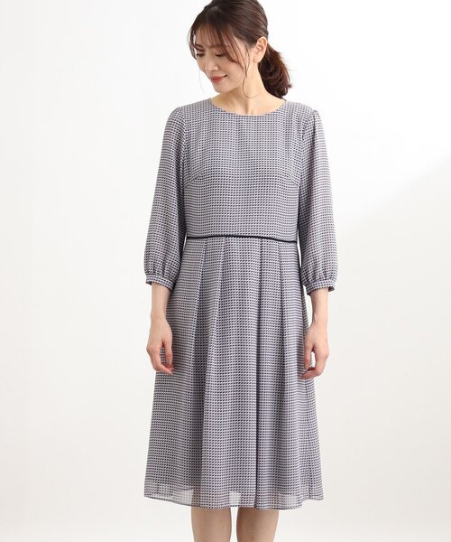 大きいサイズ✨美品✨Reflect 洗える スクエアジオメトリックワンピース Reflect（リフレクト）の「◇【洗える】スクエアジオメトリック