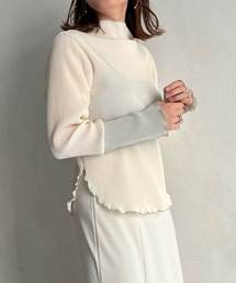 Thevon | 袖先配色プリーツメローインナー(Tシャツ/カットソー)