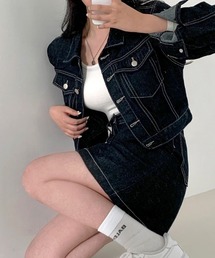 [BELLIDE MADE] デニムジャケット+ミニスカートセットアップ