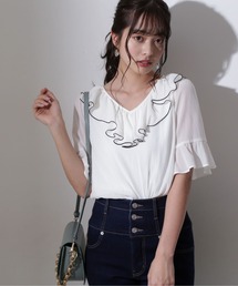 PROPORTION BODY DRESSING | デコルテラッフルブラウス / 1212110303(シャツ/ブラウス)