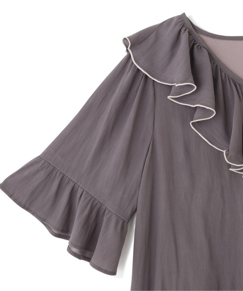 PROPORTION BODY DRESSING（プロポーションボディドレッシング）の「デコルテラッフルブラウス / 1212110303（シャツ/ブラウス・レディース・イエロー/ホワイト系その他/ダークグレー・SMALL/MEDIUM）」の14枚目の写真