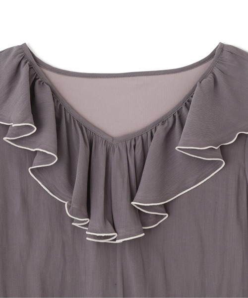 PROPORTION BODY DRESSING（プロポーションボディドレッシング）の「デコルテラッフルブラウス / 1212110303（シャツ/ブラウス・レディース・イエロー/ホワイト系その他/ダークグレー・SMALL/MEDIUM）」の13枚目の写真