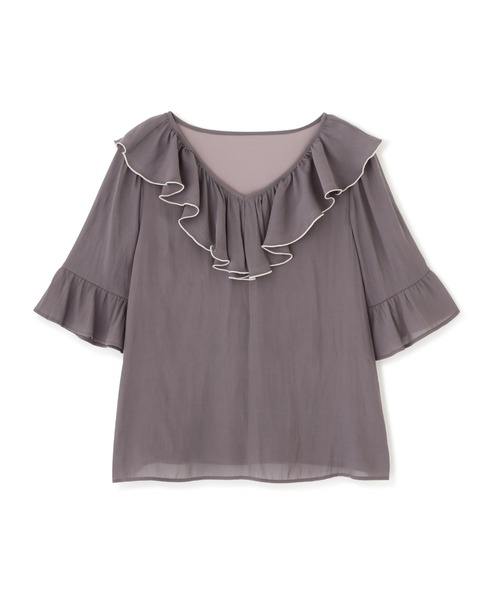 PROPORTION BODY DRESSING（プロポーションボディドレッシング）の「デコルテラッフルブラウス / 1212110303（シャツ/ブラウス・レディース・イエロー/ホワイト系その他/ダークグレー・SMALL/MEDIUM）」の11枚目の写真