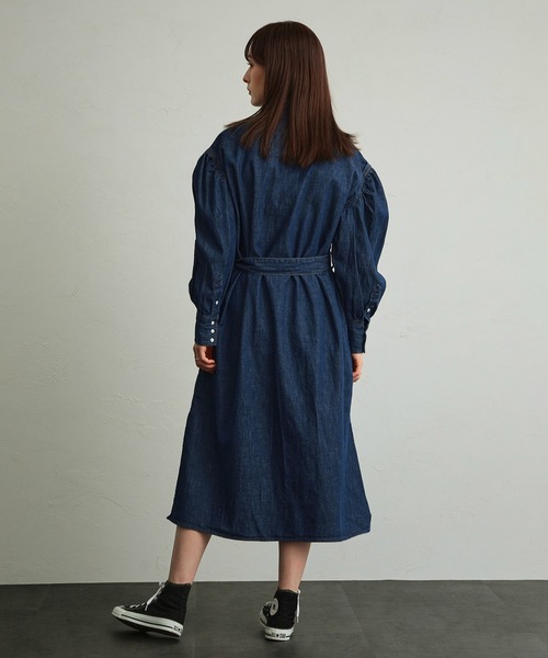 Wrangler（ラングラー）の「Wrangler/ラングラー デニムシャツワンピース（シャツワンピース・レディース・インディゴブルー/ダークインディゴブルー・SMALL/MEDIUM）」の21枚目の写真