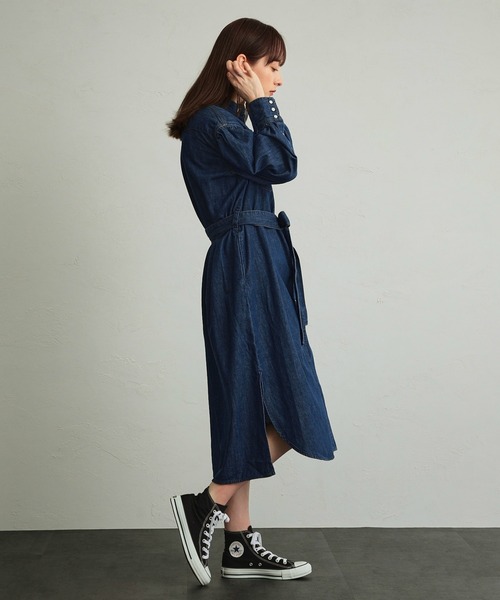 Wrangler（ラングラー）の「Wrangler/ラングラー デニムシャツワンピース（シャツワンピース・レディース・インディゴブルー/ダークインディゴブルー・SMALL/MEDIUM）」の22枚目の写真