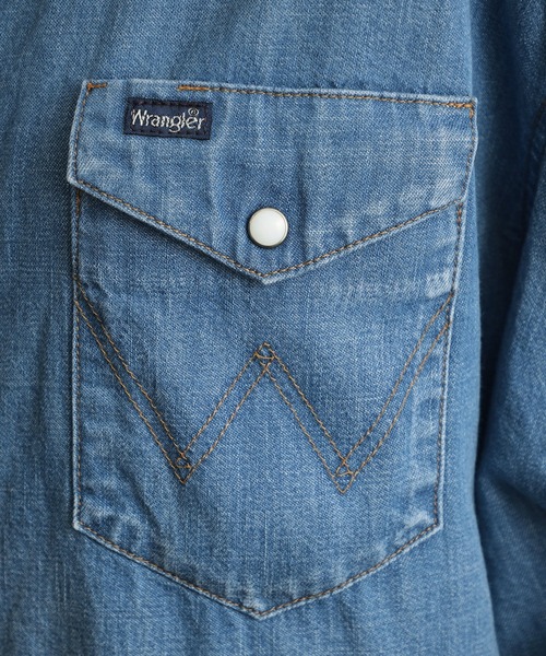 Wrangler（ラングラー）の「Wrangler/ラングラー デニムシャツワンピース（シャツワンピース・レディース・インディゴブルー/ダークインディゴブルー・SMALL/MEDIUM）」の7枚目の写真