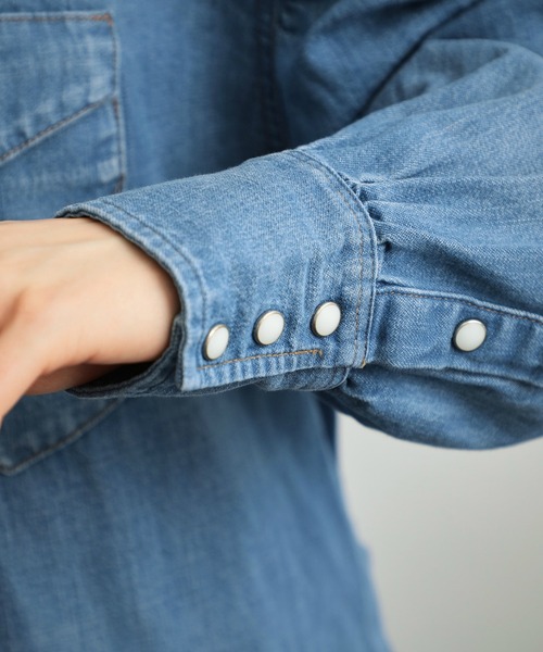 Wrangler（ラングラー）の「Wrangler/ラングラー デニムシャツワンピース（シャツワンピース・レディース・インディゴブルー/ダークインディゴブルー・SMALL/MEDIUM）」の6枚目の写真