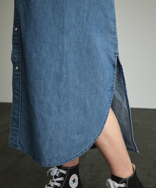 Wrangler（ラングラー）の「Wrangler/ラングラー デニムシャツワンピース（シャツワンピース・レディース・インディゴブルー/ダークインディゴブルー・SMALL/MEDIUM）」の5枚目の写真