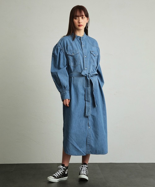 Wrangler（ラングラー）の「Wrangler/ラングラー デニムシャツワンピース（シャツワンピース・レディース・インディゴブルー/ダークインディゴブルー・SMALL/MEDIUM）」の13枚目の写真