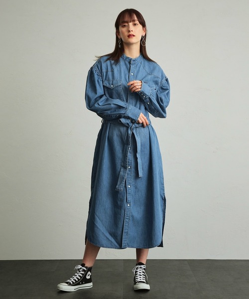 Wrangler（ラングラー）の「Wrangler/ラングラー デニムシャツワンピース（シャツワンピース・レディース・インディゴブルー/ダークインディゴブルー・SMALL/MEDIUM）」の12枚目の写真