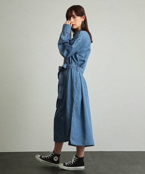 Wrangler（ラングラー）の「Wrangler/ラングラー デニムシャツワンピース（シャツワンピース・レディース・インディゴブルー/ダークインディゴブルー・SMALL/MEDIUM）」の11枚目の写真